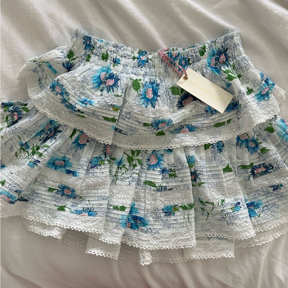 Blueberry Cloud Ruffle Mini Skirt